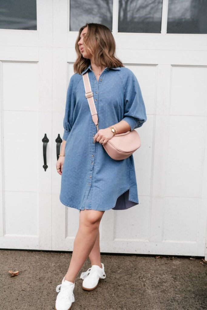 A Confident Petite Woman Wearing A Oversized Dress