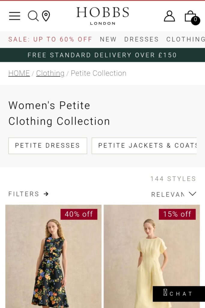 Luxury petite brands
