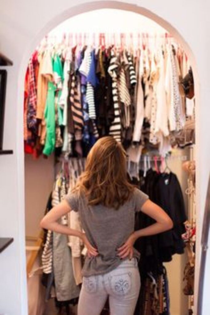 A woman in her closet