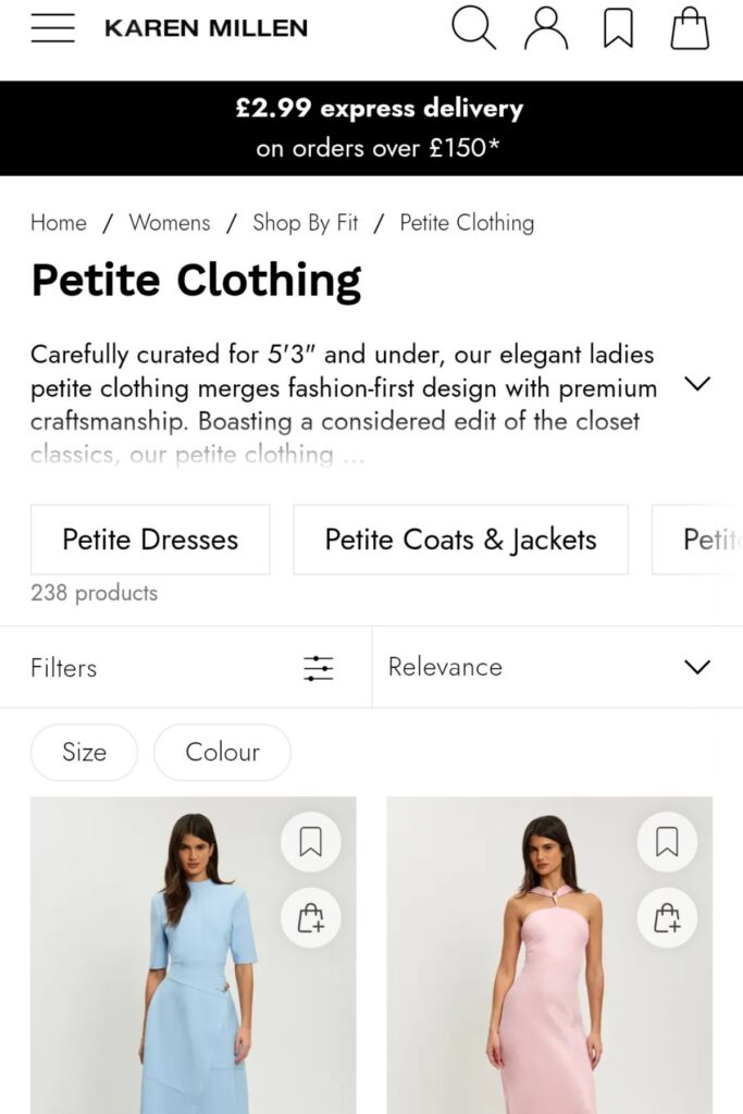 Luxury petite brands