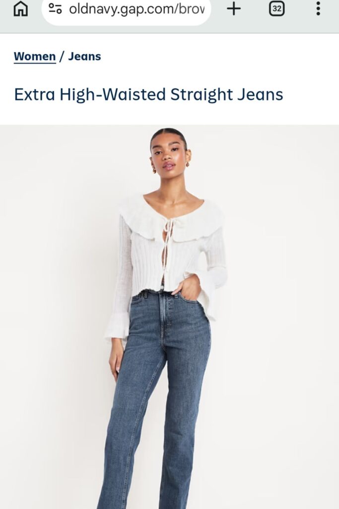 Old Navy Extra High-Waisted Taylor Straight Jeans