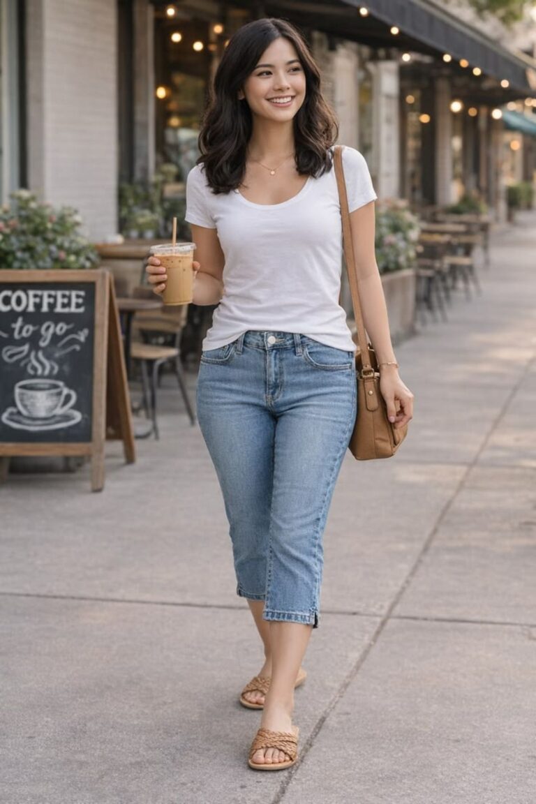 a petite lady wearing jeans
