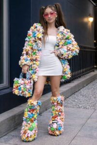 a petite woman following a fashion trend