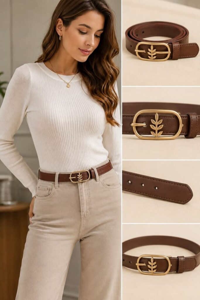 a petite woman wearing Reversible Belts